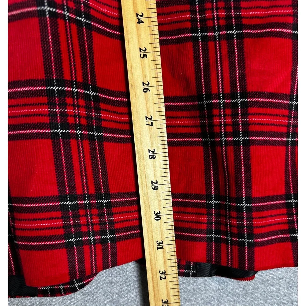Saddlebred Sport Coat Mens 44L Red Plaid Corduroy Blazer Holiday